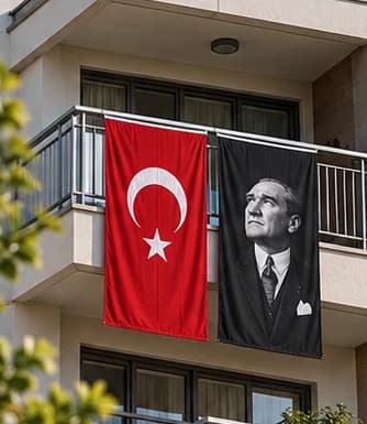 Türk Bayrağı + Atatürk Bayrağı Seti — 2'li Raşel Bayrak, görsel 3