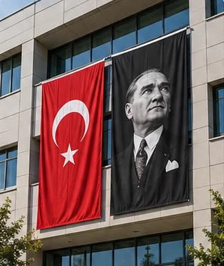 Türk Bayrağı + Atatürk Bayrağı Seti — 2'li Raşel Bayrak, görsel 2