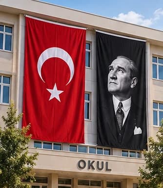 Türk Bayrağı + Atatürk Bayrağı Seti — 2'li Raşel Bayrak