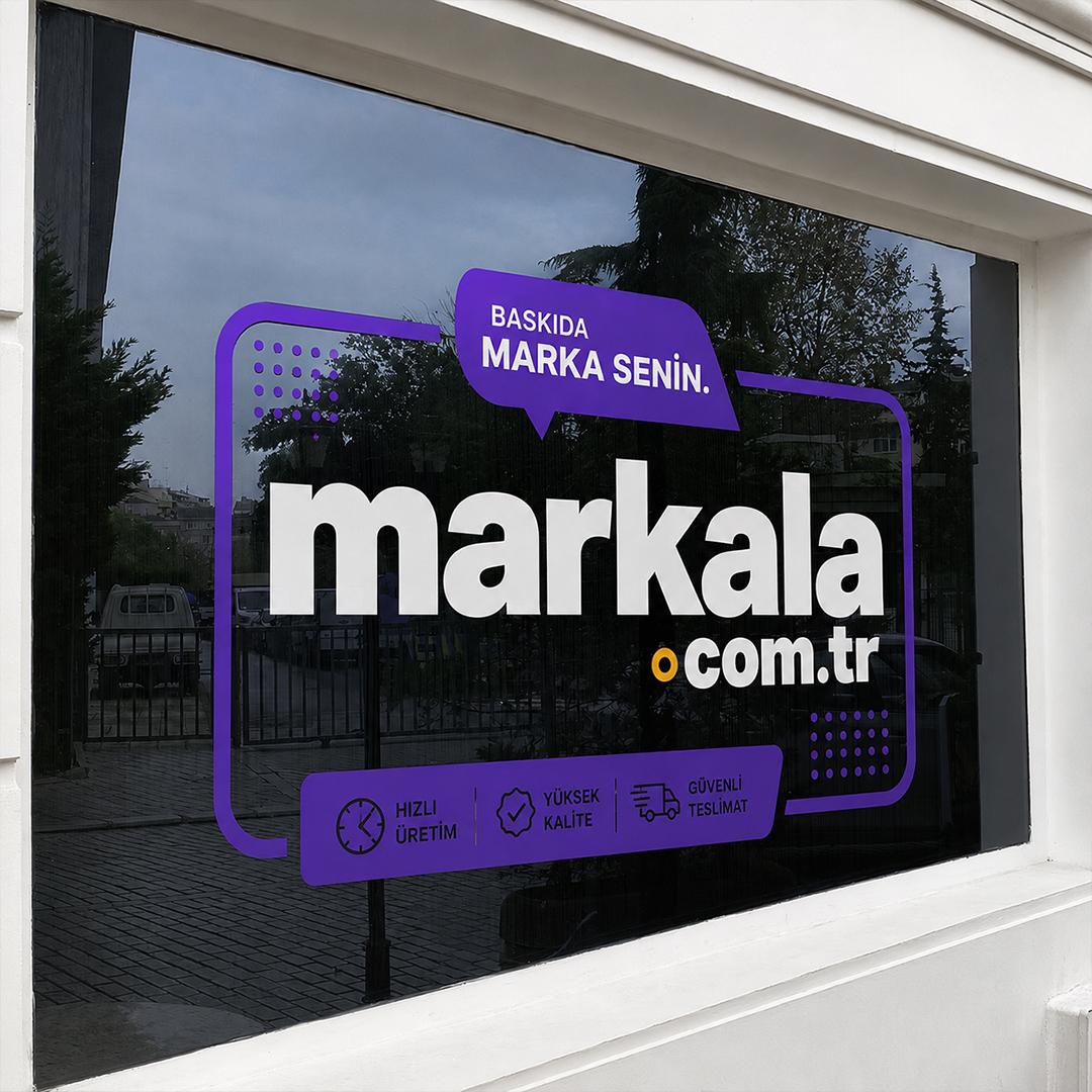 Mağaza vitrini cam folyo uygulaması