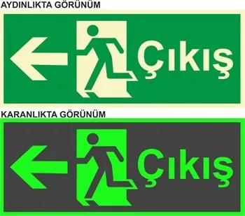 Çift Taraflı Lümen Folyolu Acil Çıkış Sol Ok