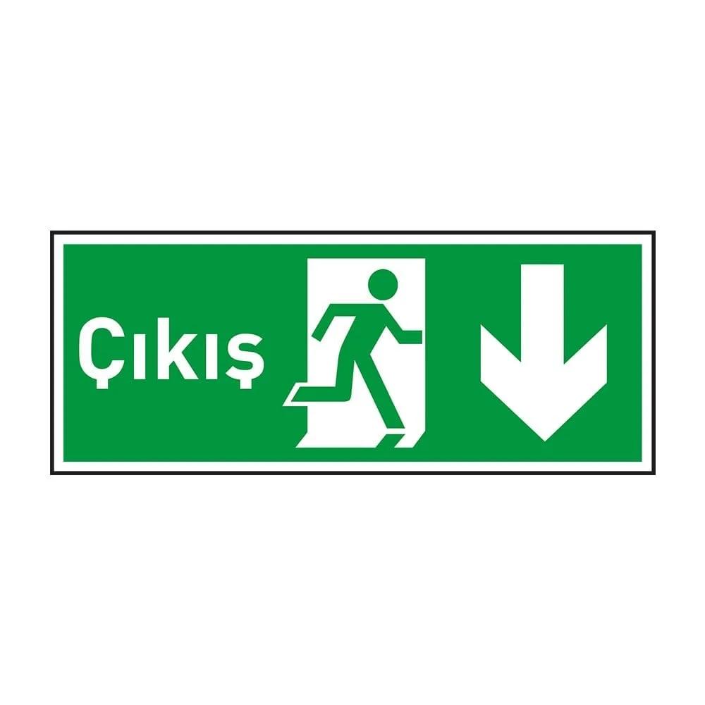 Çıkış Aşağı Ok Fotolümenli Levha (3mm Dekota)
