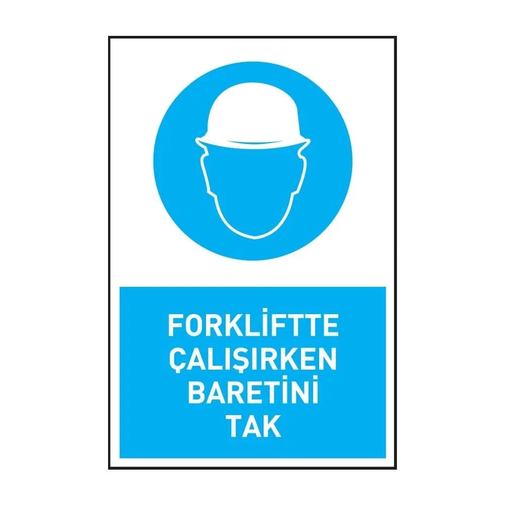 Forkliftte Çalışırken Baretini Tak