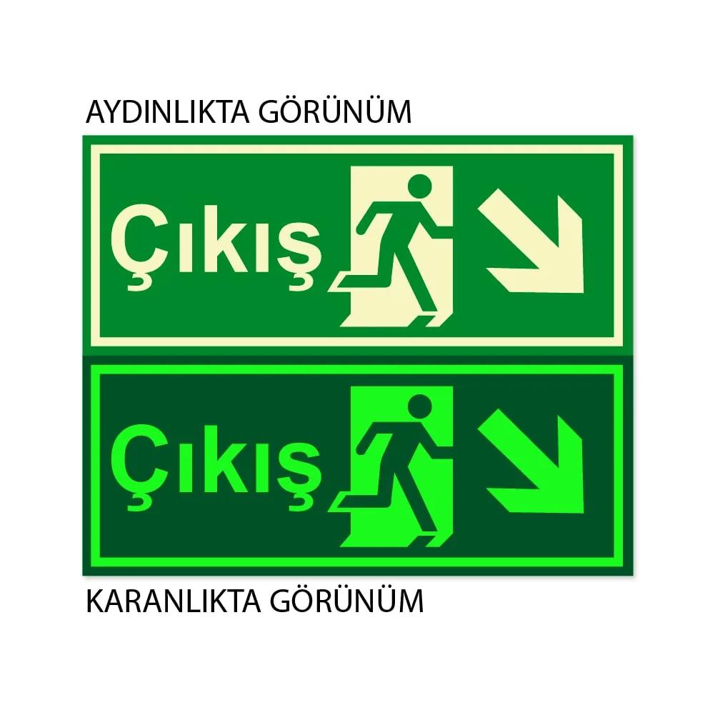 Lümen Folyolu Acil Çıkış Sağ Aşağı Ok
