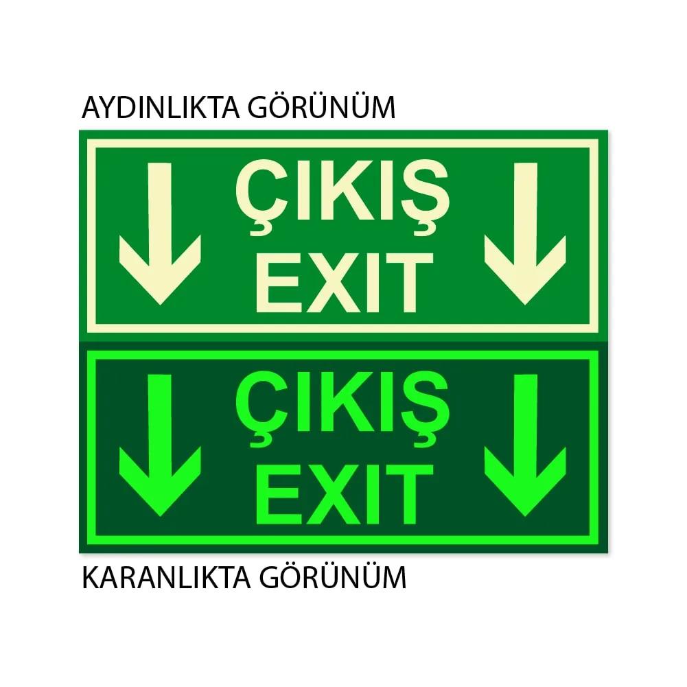Lümen Folyolu Exıt Çıkış Aşağı Ok