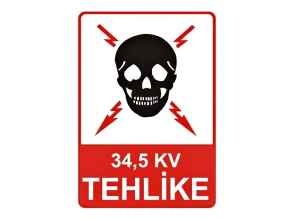 34,5 KV Tehlike Levhası