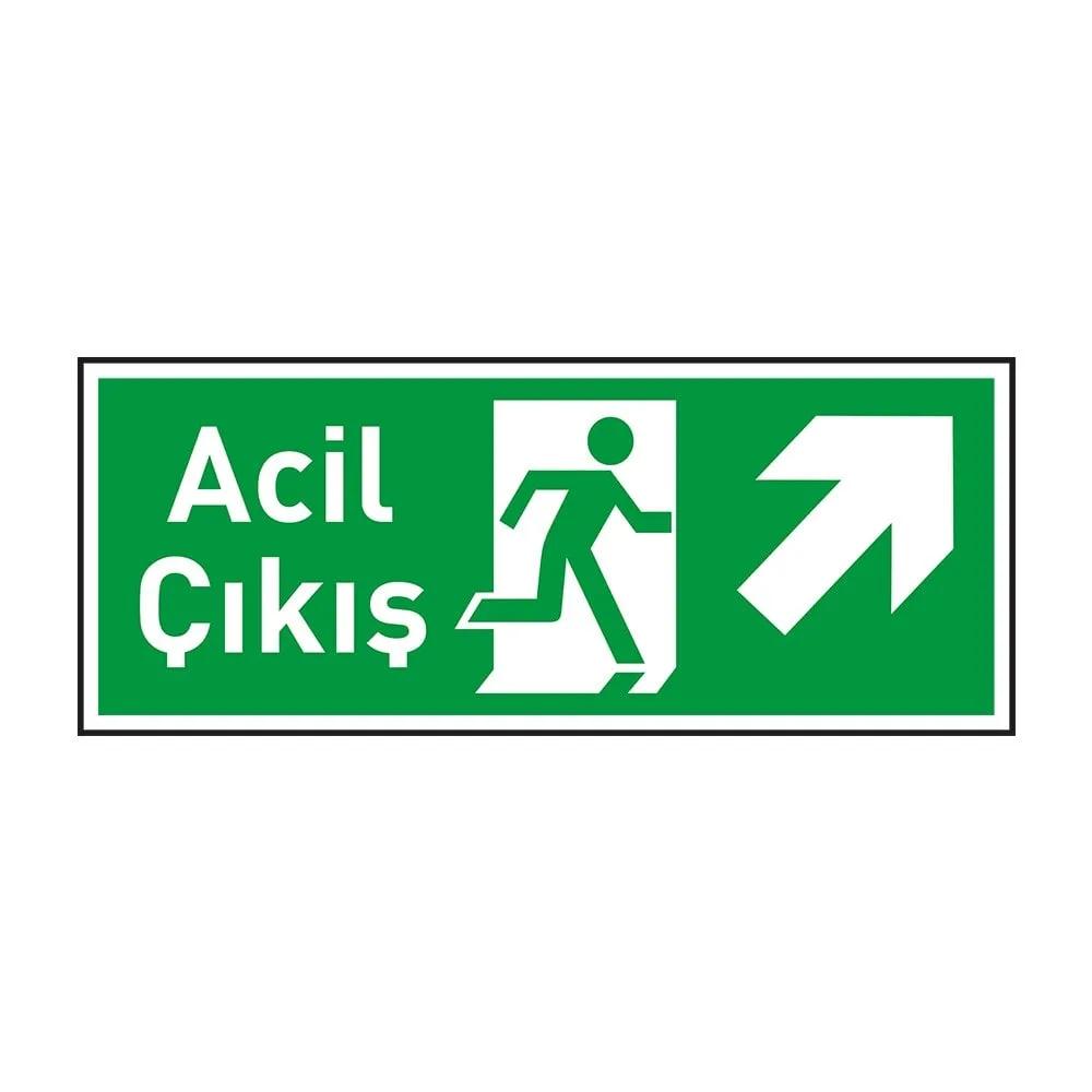 Acil Çıkış Sağ Yukarı Ok Fotolümenli