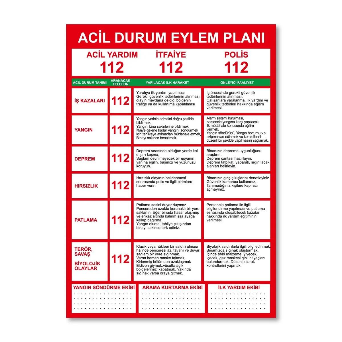 Acil Durum Eylem Planı