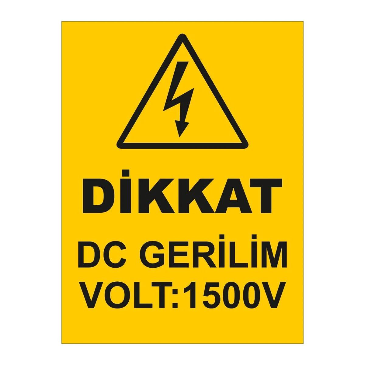 Dikkat Dc Gerilim Volt 1500V Ges Levlası