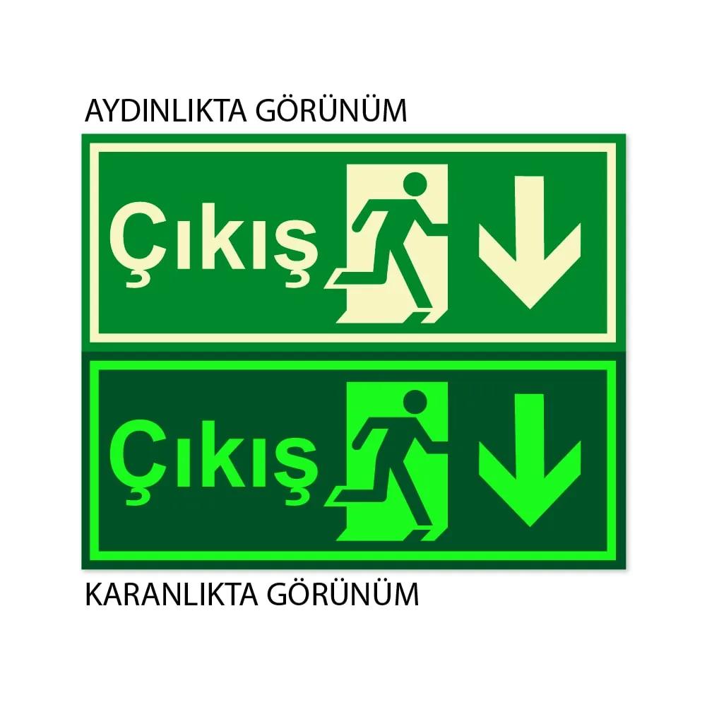 Lümen Folyolu Acil Çıkış Aşağı Ok