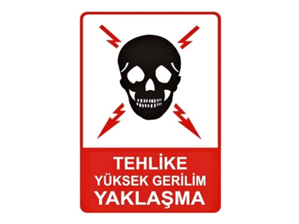 Tehlike Yüksek Gerilim Yaklaşma Levhası