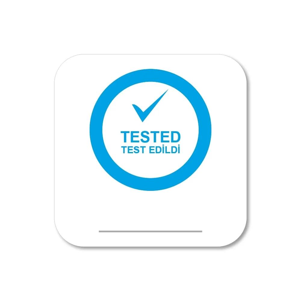 Test Edildi Etiketi