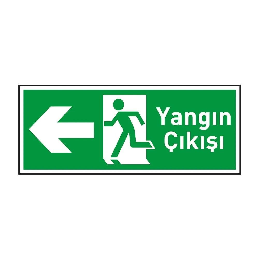 Yangın Çıkışı Levhası Sol Ok Fotolümenli