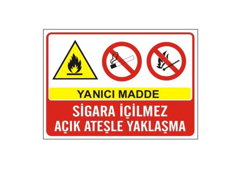 Yanıcı Madde Sigara İçilmez Açık Ateşle Yaklaşma