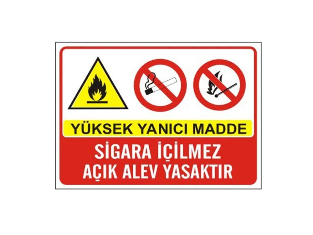 Yüksek Yanıcı Madde Sigara İçilmez Açık Ateşle Yaklaşma